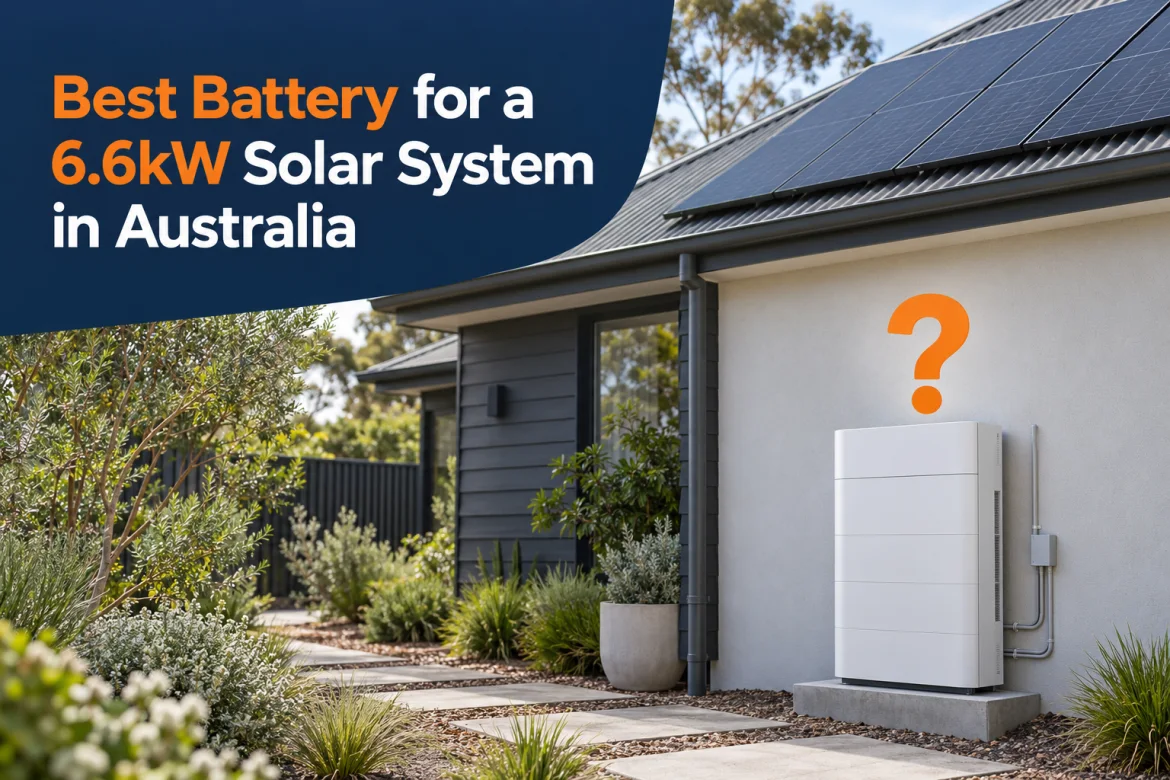 Home battery beside an Australian house with rooftop solar panels | Smart House Solar