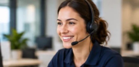 Smart House Solar support consultant wearing a headset