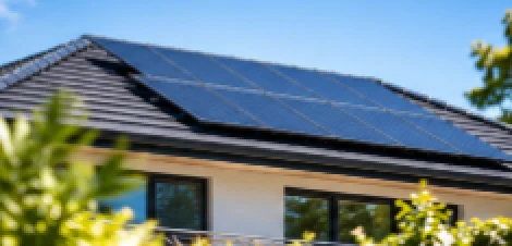 Rooftop solar panel system on a modern Australian home